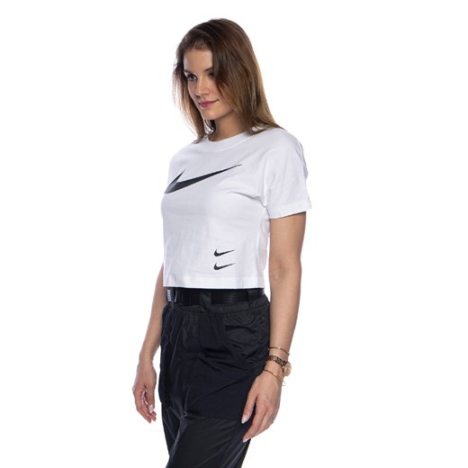 Koszulka damska Nike NSW Swoosh Top SS biała Nike XS promocyjna cena bludshop.com