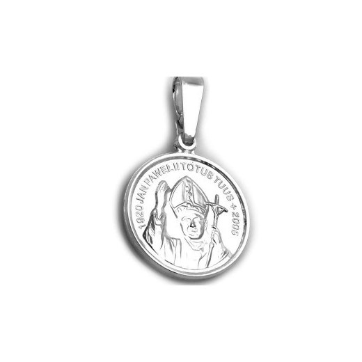 Srebrny medalik okrągły 925 Janem Pawłem II 4,04g Lovrin LOVRIN