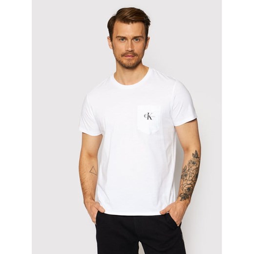 T-shirt męski Calvin Klein Biały  (M) Calvin Klein L wyprzedaż Laumast