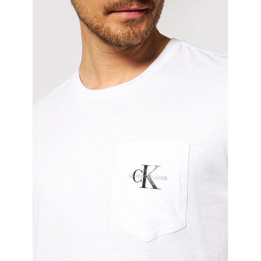 T-shirt męski Calvin Klein Biały  (M) Calvin Klein M wyprzedaż Laumast
