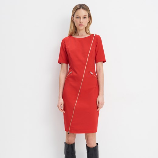Mohito - Sukienka z zamkami - Czerwony Mohito 34 okazyjna cena Mohito