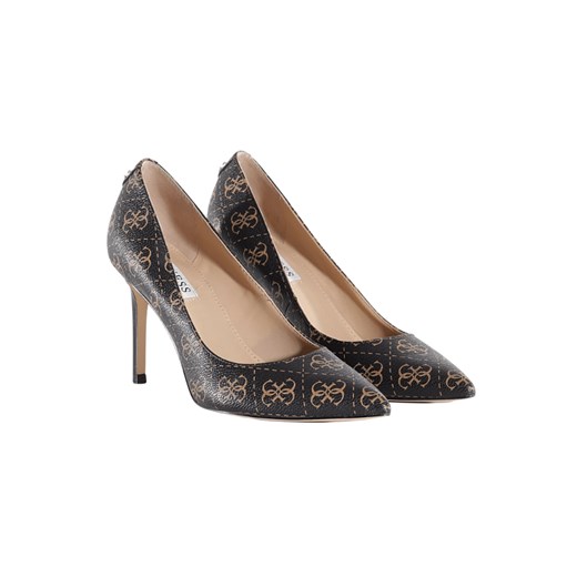 Czółenka Guess eleganckie na szpilce w zwierzęcy wzór