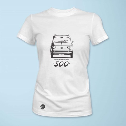 Koszulka damska z Fiat 500 Klasyczna Włoszczyzna sklep.klasykami.pl