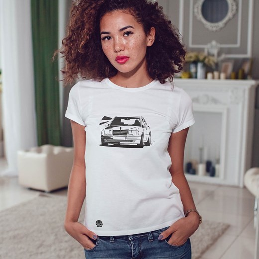 Koszulka damska z Mercedes-Benz W124 500E Klasykami.pl S, M, L, XL, XXL sklep.klasykami.pl