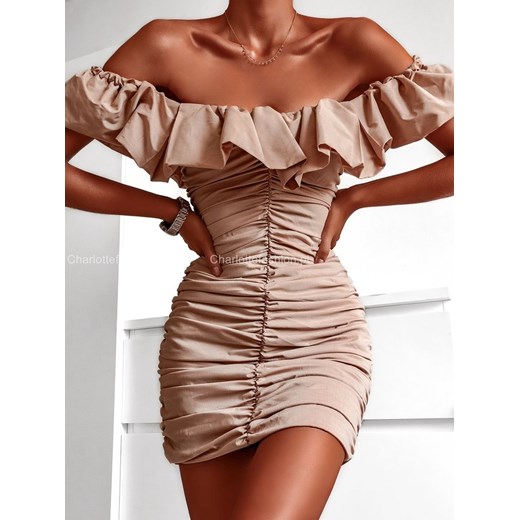 Sukienka hiszpanka beżowa Isabel A1130 Lila Lou XS/34 Charlotte Fashion