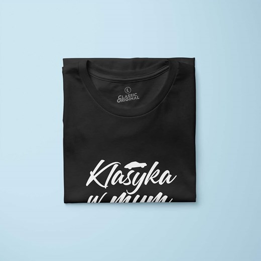 Koszulka damska "Klasyka w mym sercu tyka" - czarna sklep.klasykami.pl