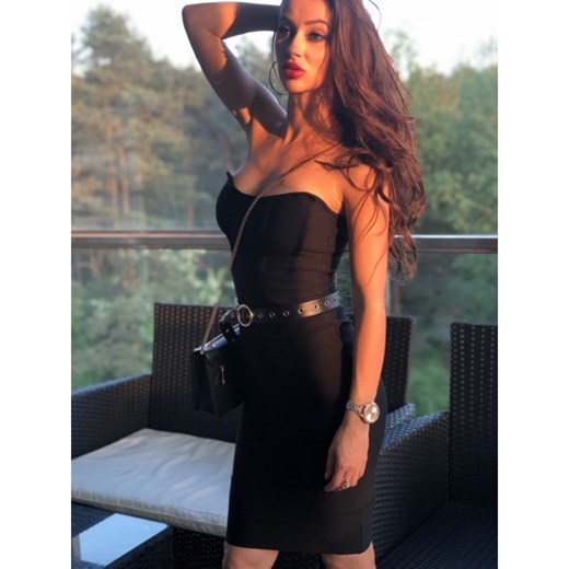 Matilda seksowna czarna bandażowa sukienka bodycon - sukienka bandażowa czarna, rozmiar - s, kolor - czarny Smlfashion.pl S www.smlfashion.pl