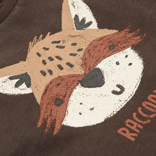 Cool Club, T-shirt chłopięcy, brązowy, Raccoon Cool Club 92 smyk