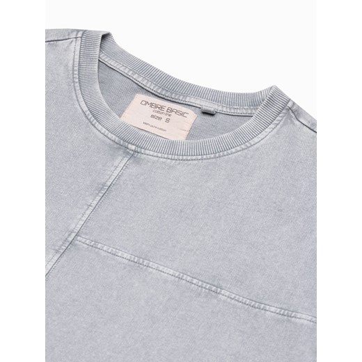 T-shirt męski bawełniany S1379 - szary XL ombre