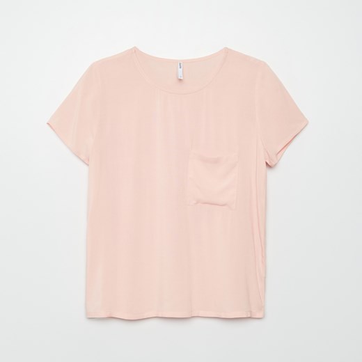 Cropp - Wiskozowa bluzka - Różowy Cropp XL Cropp wyprzedaż