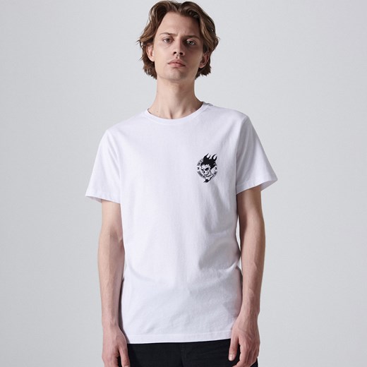 Cropp - T-shirt z grafiką - Biały Cropp XL okazyjna cena Cropp