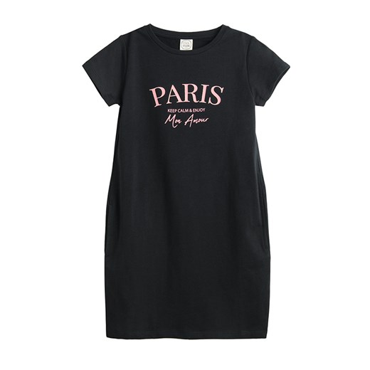 Cool Club, Sukienka dziewczęca z krótkim rękawem, czarna, Paris Cool Club 146 smyk