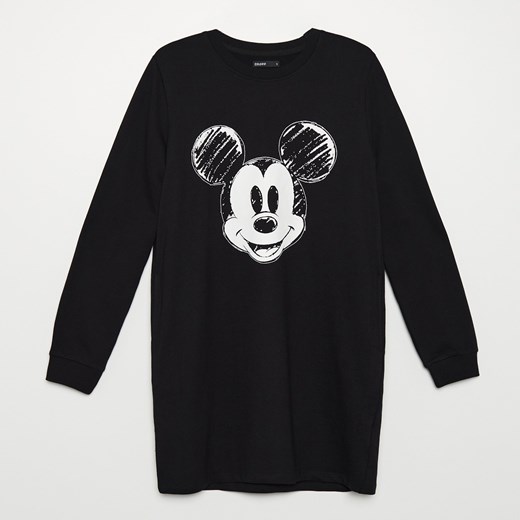Cropp - Dresowa sukienka Mickey Mouse - Czarny Cropp XS wyprzedaż Cropp
