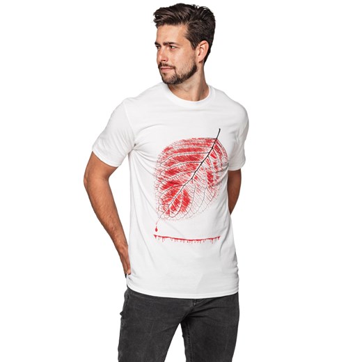 T-shirt męski UNDERWORLD Leaf biały Underworld XL okazyjna cena morillo