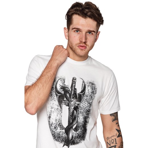 T-shirt męski UNDERWORLD Dragon biały Underworld L promocyjna cena morillo