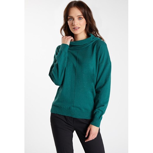 MONNARI sweter damski casual zielony z golfem 