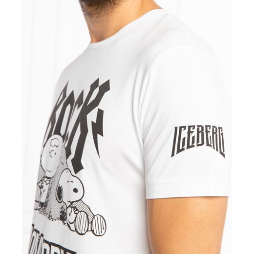 T-shirt męski Iceberg biały z krótkim rękawem 