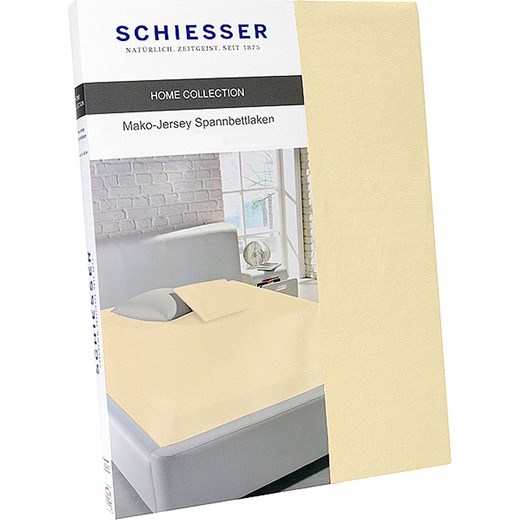 Dżersejowe prześcieradło w kolorze kremowym Schiesser 180x200 cm promocyjna cena Limango Polska