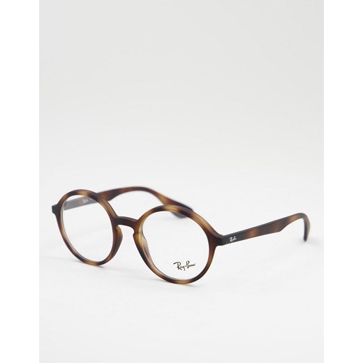 Rayban – 0RX7075 – Okrągłe okulary z przezroczystymi szkłami-Brązowy No Size Asos Poland promocja