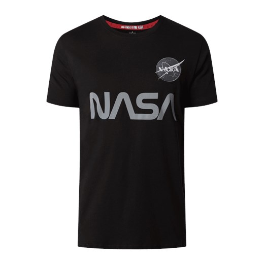 T-shirt z odblaskowym nadrukiem NASA Alpha Industries L Peek&Cloppenburg 