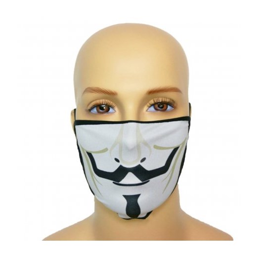 Maska na twarz z nadrukiem ZBROJOWNIA - Vendetta - czarna Zbrojownia  wyprzedaż ZBROJOWNIA