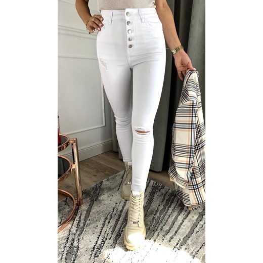 Jeansy damskie białe Hypnotize Butik