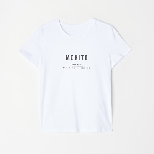 Mohito - Bawełniana koszulka Eco Aware - Biały Mohito L promocyjna cena Mohito