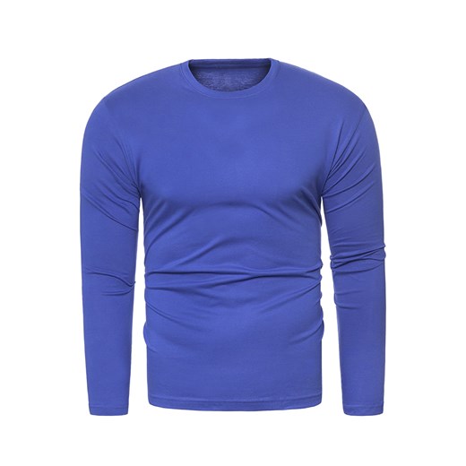 Bluza męska longsleeve N01L - indigo ze sklepu Risardi w kategorii T-shirty męskie - zdjęcie 118604651