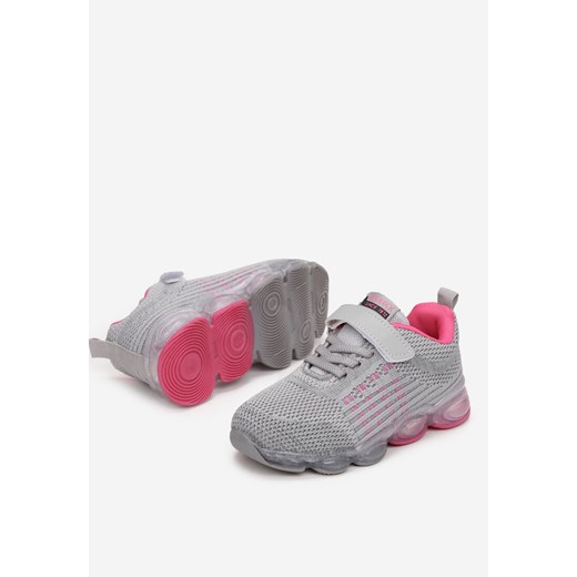 Szaro-Fuksjowe Buty Sportowe LED Alethris 30 born2be.pl