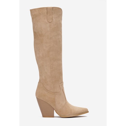 Beżowe Kozaki Bolilira 37 okazja born2be.pl