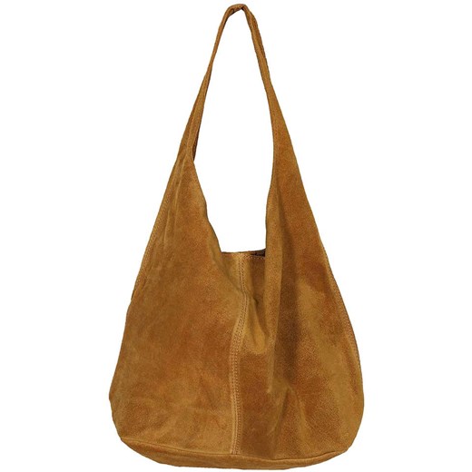 Skórzany shopper bag "Lena" w kolorze jasnobrązowym - 32 x 42,5 x 4 cm Zwillingsherz onesize okazyjna cena Limango Polska
