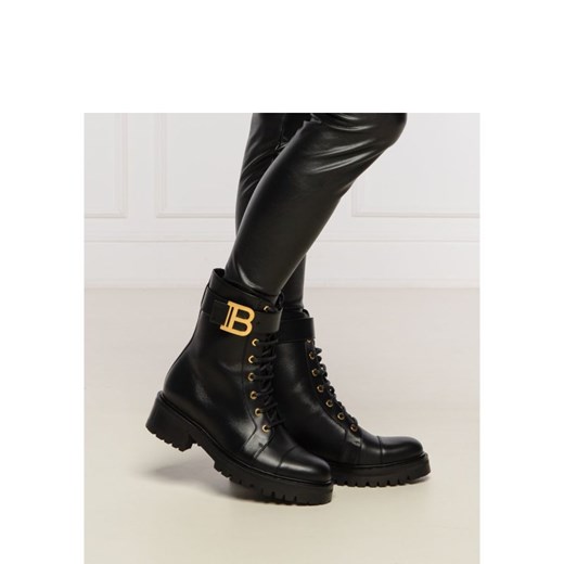 BALMAIN botki skórzane