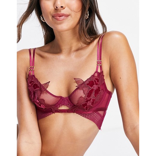 Ann Summers – Koronkowy biustonosz w kolorze bordowym bez usztywnienia-Czerwony Ann Summers 80F okazja Asos Poland