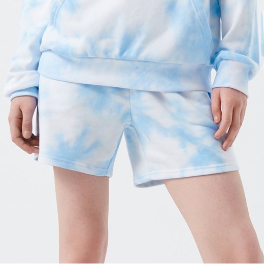 Cropp - Szorty z efektem tie dye - Turkusowy Cropp S Cropp okazja
