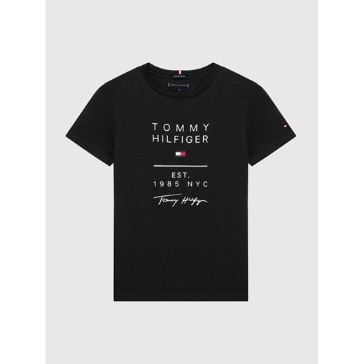 Tommy Hilfiger T-Shirt Graphic KB0KB06306 M Czarny Regular Fit Tommy Hilfiger 5Y MODIVO