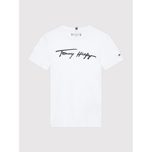 T-shirt chłopięce Tommy Hilfiger biały w nadruki 