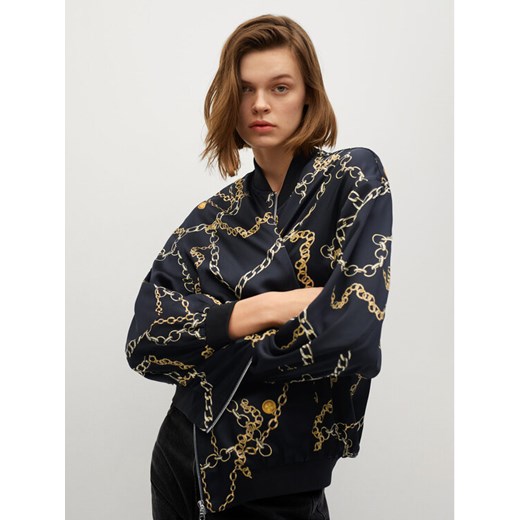 Mango Kurtka bomber Chain 87046332 Czarny Regular Fit Mango M promocja MODIVO