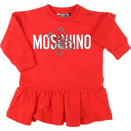 Moschino Sukienka Niemowlęca dla Dziewczynek, czerwony, Bawełna, 2021, 18M 24M 2Y 3Y 6M 6M Moschino 24M RAFFAELLO NETWORK