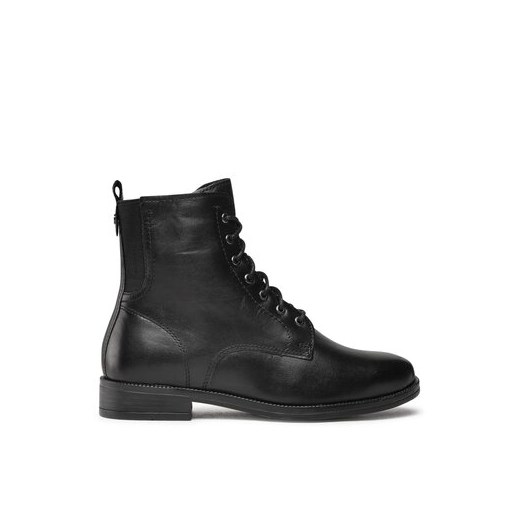 Botki Lasocki czarne sznurowane płaskie 