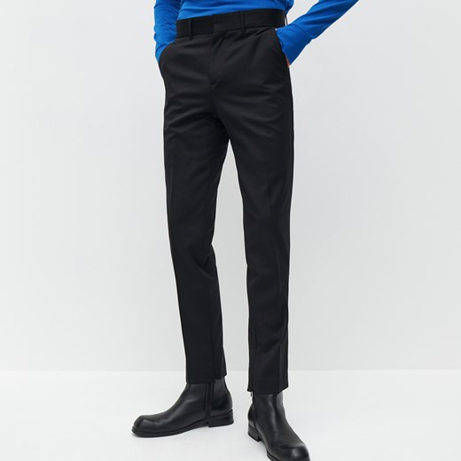 Reserved - REDESIGN Garniturowe spodnie z wełną - Czarny Reserved 48 okazyjna cena Reserved
