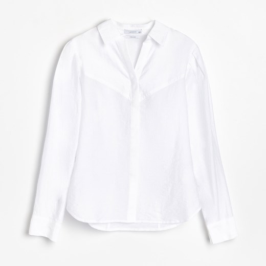 Reserved - Koszula ze strukturalnej tkaniny - Kremowy Reserved 34 okazyjna cena Reserved
