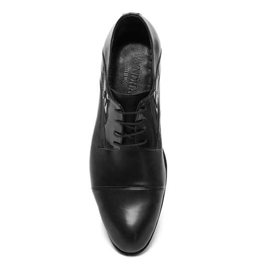 Buty eleganckie męskie czarne sznurowane 