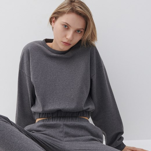 Reserved - Bluza z bawełny organicznej - Szary Reserved XL okazja Reserved