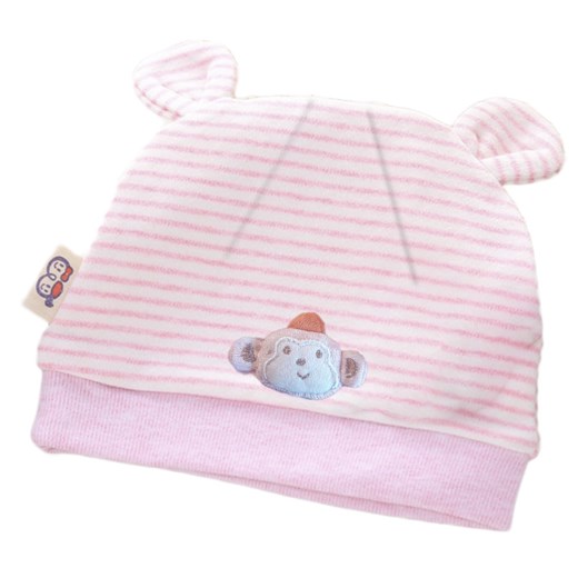 1 kIDS czapeczka niemowlęca z uszkami różowa ze sklepu Świat Bielizny w kategorii Czapki dziecięce - zdjęcie 119367780