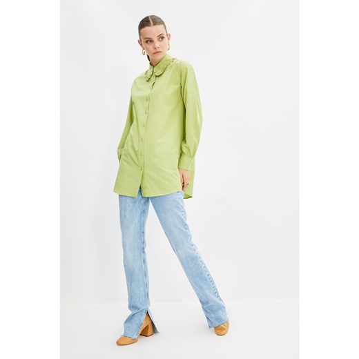 Trendyol Green Shirt Collar Tunic Trendyol 36 Factcool
