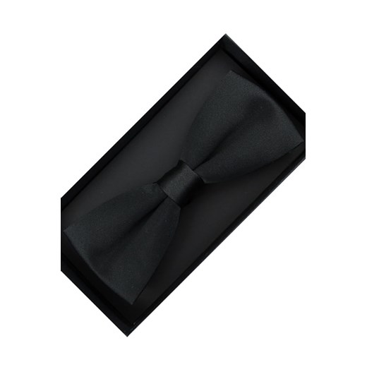 Elegancka Mucha Muszka Męska gotowa gładka czarna tradycyjna matowa M222 Laviino ŚWIAT KOSZUL promocja