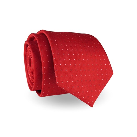 Krawat Męski Elegancki Modny klasyczny szeroki czerwony w kropki G237 Jasman okazyjna cena ŚWIAT KOSZUL