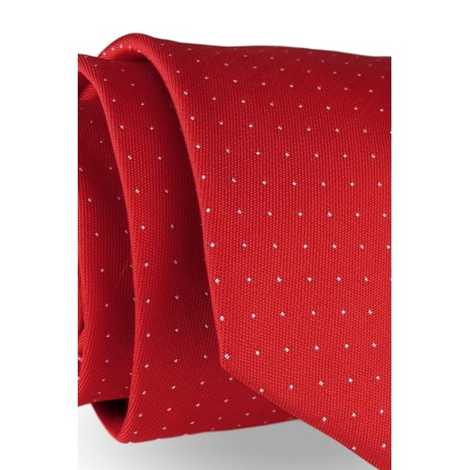 Krawat Męski Elegancki Modny klasyczny szeroki czerwony w kropki G237 Jasman okazja ŚWIAT KOSZUL