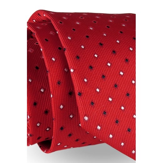 Krawat Męski Elegancki Modny klasyczny szeroki czerwony we wzory G238 Jasman ŚWIAT KOSZUL promocja