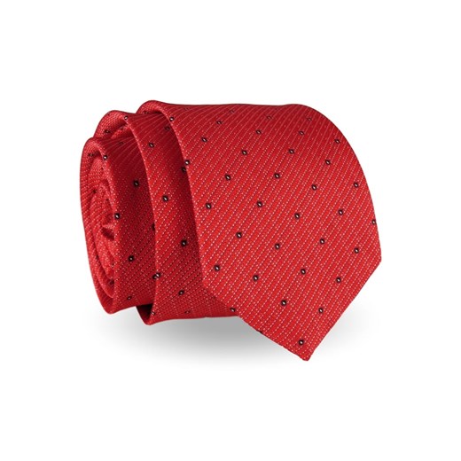 Krawat Męski Elegancki Modny klasyczny szeroki czerwony we wzory G241 Jasman wyprzedaż ŚWIAT KOSZUL